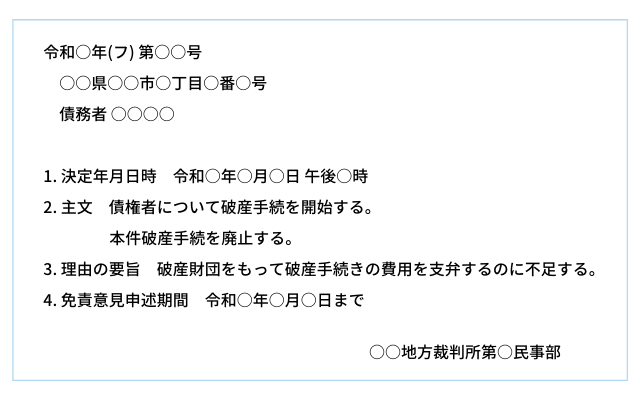 破産手続き開始決定後