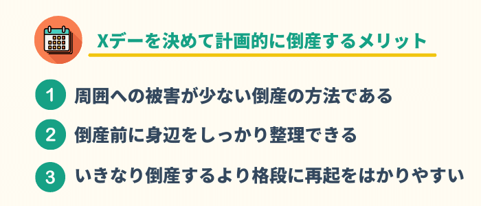 Xデーを決めて計画的に倒産する3つのメリット