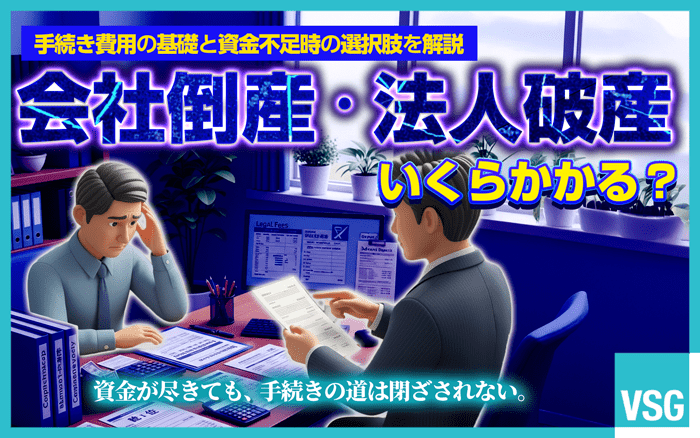 会社を倒産させるには費用がかかります。法人破産における弁護士費用・予納金などの相場や、費用がない時の対処法について解説しています。