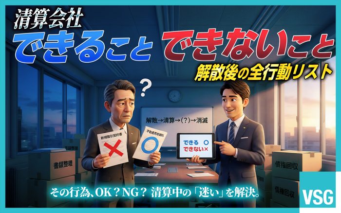 清算会社ができること、できないことを項目別に解説しています。清算手続きを長引かせないためにも、清算手続きに不安があるなら早めに弁護士に相談しましょう。