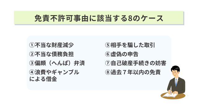 誰でも免責が受けられるわけではない