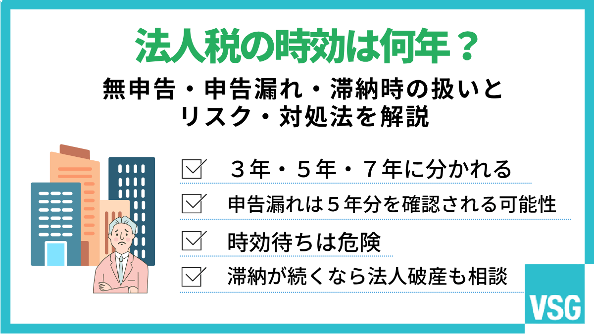 法人税の時効は何年？無申告・申告漏れ・滞納時の扱いとリスク・対処法を解説