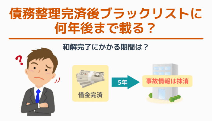 債務整理完済後ブラックリストに何年後まで載る？和解完了にかかる期間は？