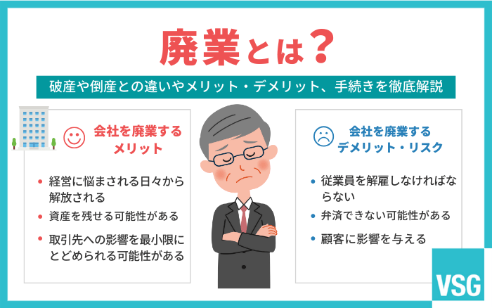 廃業とは？破産や倒産との違いやメリット・デメリット、手続きを徹底解説