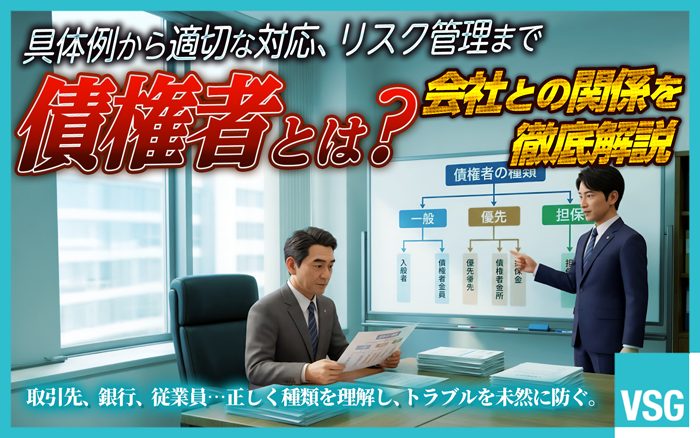 債権者とは、会社に対して代金や貸付金などの支払を求める立場にある相手のことです。取引先や従業員、金融機関などが債権者に当たりますが、関係を悪化させないよう適切に対応することが重要です。