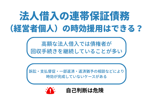 法人借入の連帯保証債務で時効援用はできますか?