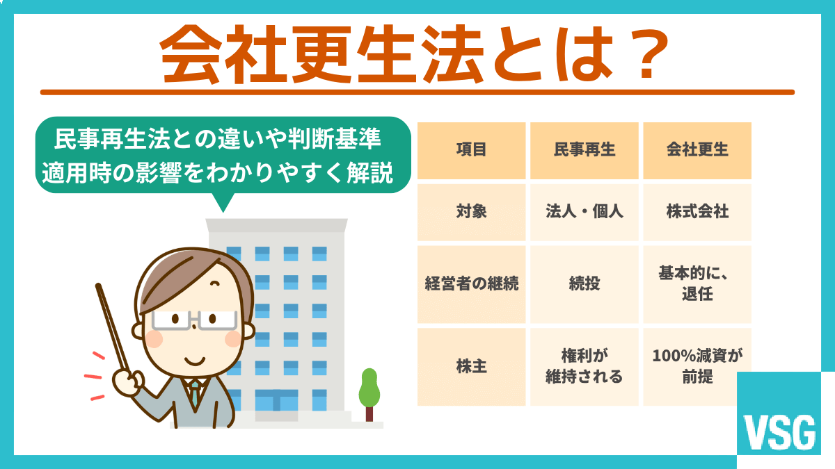会社更生法とは？民事再生法との違いや判断基準・適用時の影響をわかりやすく解説