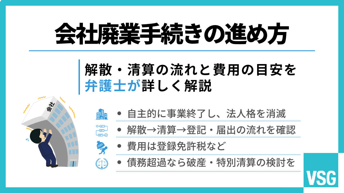 会社廃業手続きの進め方｜解散・清算の流れと費用の目安を弁護士が詳しく解説