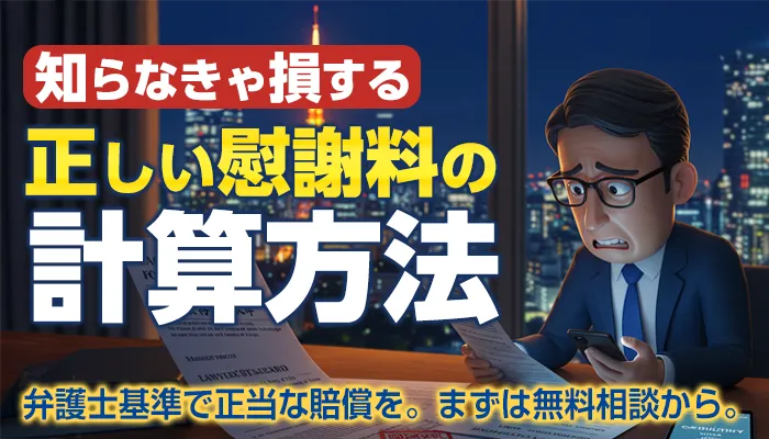 交通事故慰謝料の計算方法とは？相場や増額するコツを解説