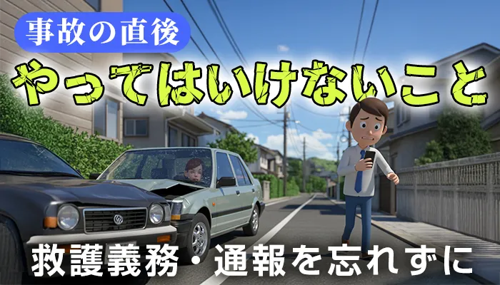 交通事故で絶対にやってはいけないこととは？事故直後の注意点