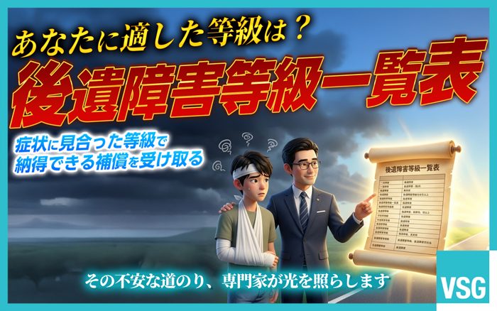 後遺障害等級の一覧表を紹介しています。適切な後遺障害等級に認定されるためのポイントや、認定に納得できない場合の対処法など、交通事故被害者に有益な情報を確認しておきましょう。