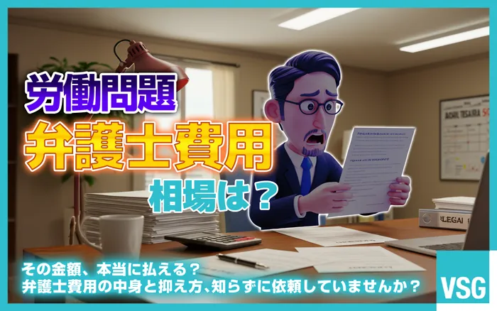 労働問題の費用相場は、着手金で30万〜60万円程度、報酬金で成果額の10〜20％程度です。本記事では、企業側の弁護士費用相場と安く抑えるコツを解説します。