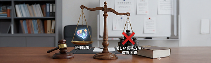 発達障害を理由にした解雇が認められるのは、極めて限られた場合です。ここでは、法的に有効とされる可能性があるケースを紹介します。