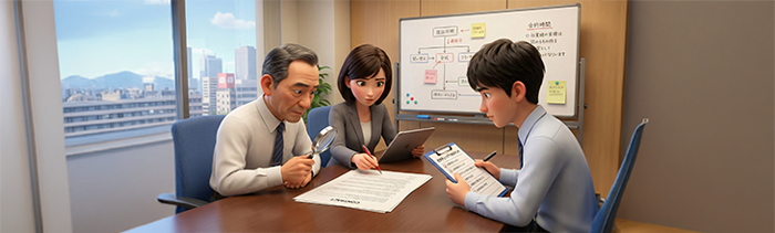 弁護士に依頼できない場合や、社内で一次チェックを行う場合もあります。その場合は、形式的な確認だけでなく、契約の目的や自社のリスクを理解したうえで確認することが大切です。