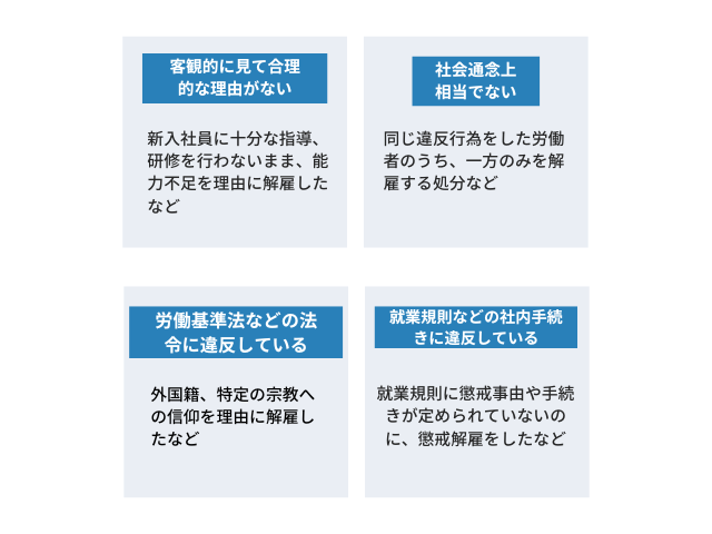 不当解雇の４つの条件と具体的な事例
