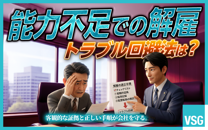 能力不足を理由とする解雇も可能ですが、雇用を継続することが難しいと客観的に判断できる事情が必要です。解雇でのトラブルを避けるコツを弁護士が解説します。