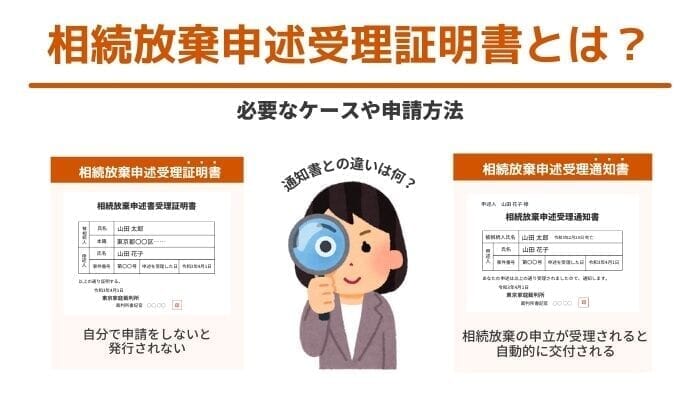 相続放棄申述受理証明書とは？必要なケースや申請方法｜相続放棄申述受理通知書との違い