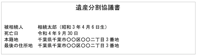 遺産分割協議書