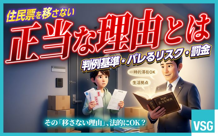 住民票を移さない正当な理由は、状況ごとに個別に判断されます。判例の判断基準や、住民票を移さないデメリット、罰金などについて解説しています。