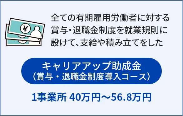 キャリアアップ助成金（賞与退職金制度）