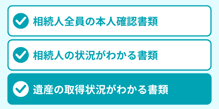 遺産の取得状況がわかる書類