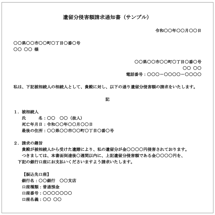 通知書のイメージ
