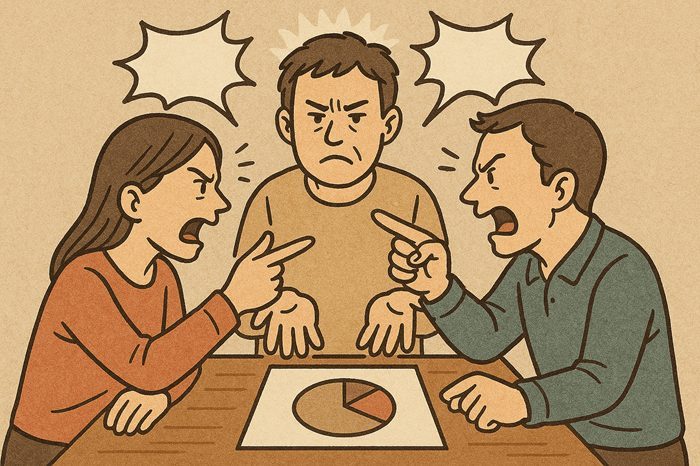 遺産の分け方が不公平になっているイメージ