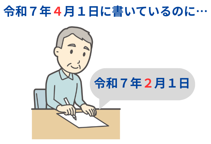 過去の日付で契約書を作成するイメージ