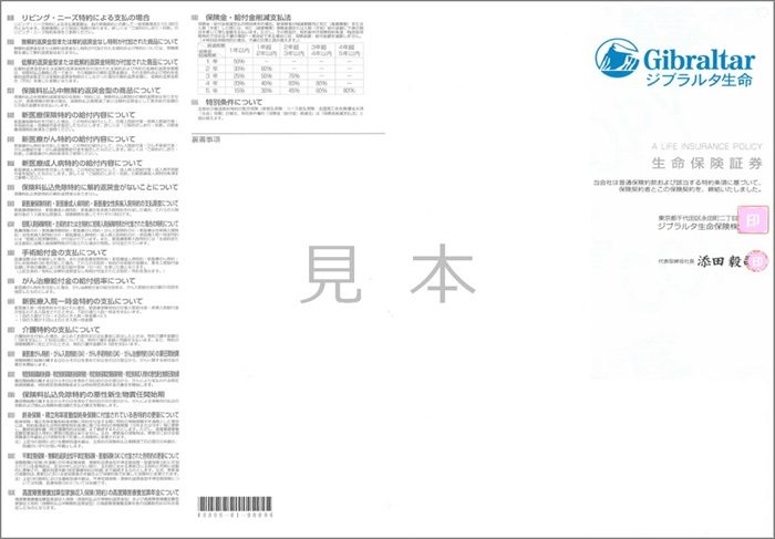 保険証券の見本