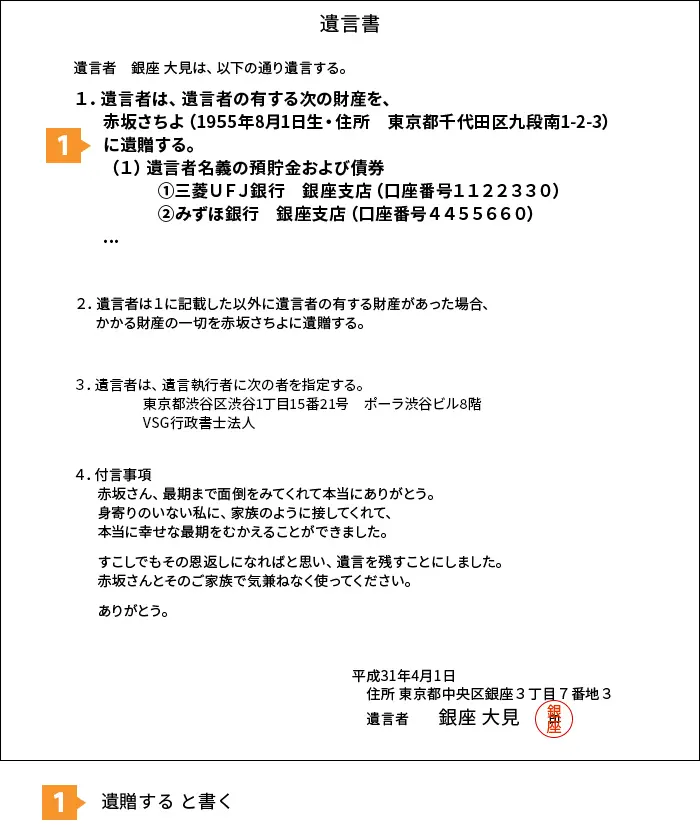 相続人がおらず、財産を世話人にあげたい場合の遺言の書き方・文例