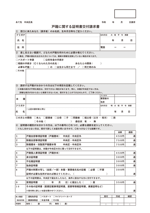 交付請求書の例