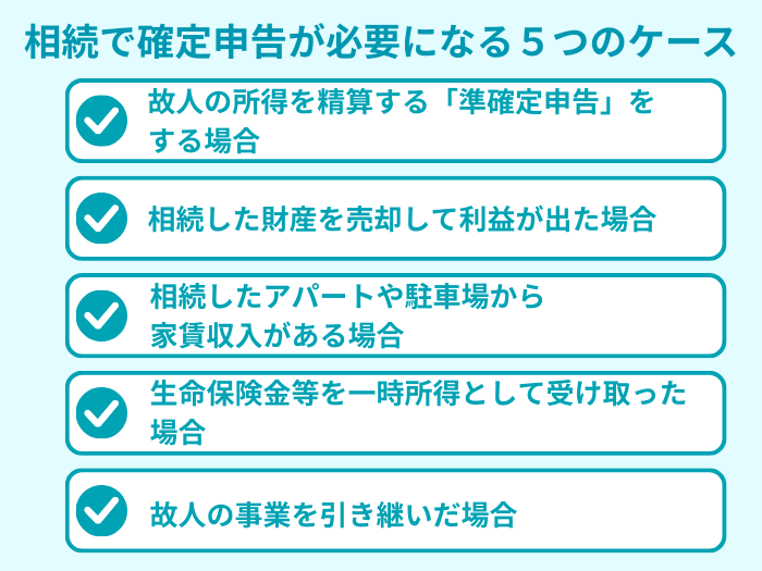 相続で確定申告が必要になるケース