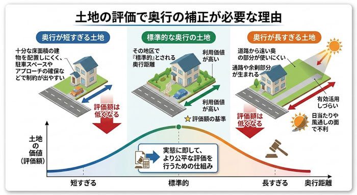 土地の評価で奥行の補正が必要な理由