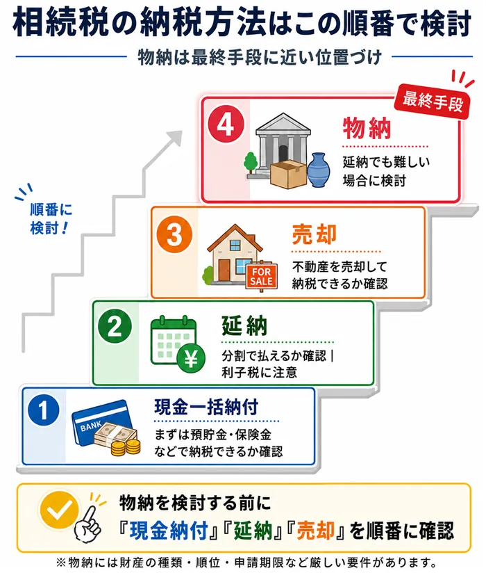 相続税の納付方法はこの手順で検討