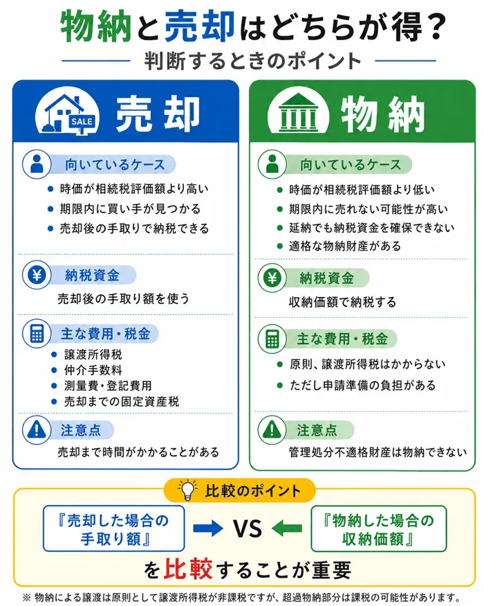 物納と売却はどちらが得？