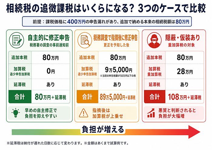 相続税の追徴課税はいくらになる？計算シミュレーション