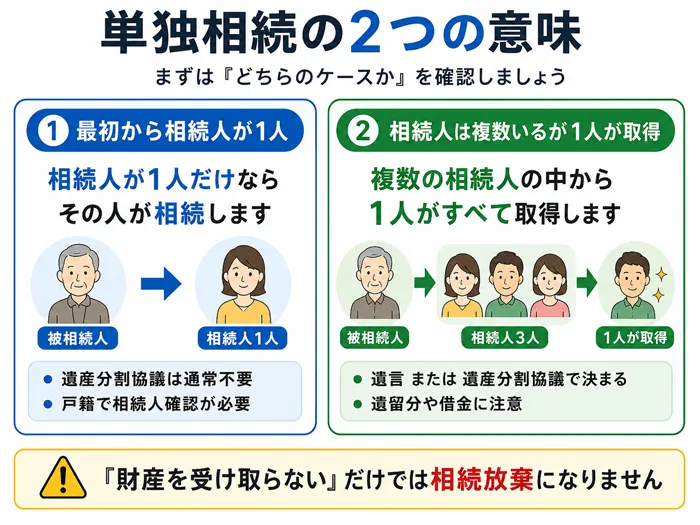 単独相続の2つの意味