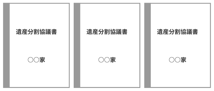ホチキス留めして製本した協議書