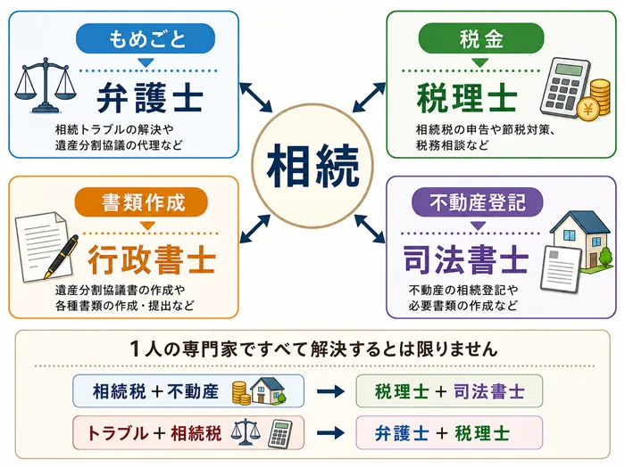 弁護士・税理士・司法書士・行政書士の違い