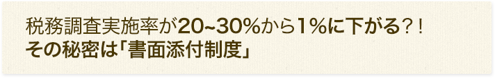 税務調査実施率が20～30%から1%に下がる？！