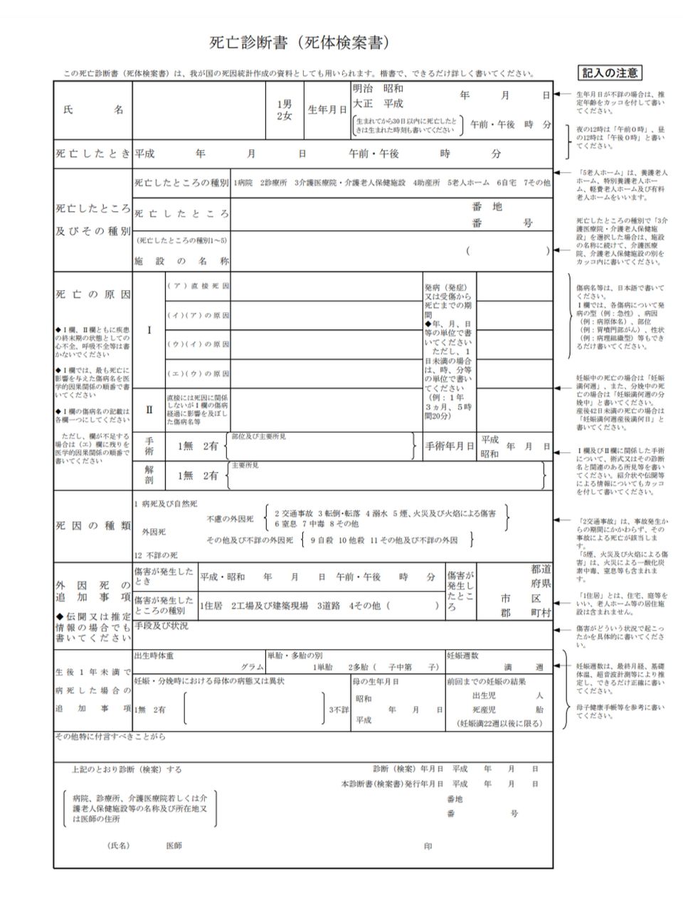 死亡後の手続きvol2 身内が亡くなった直後にすべき手続 死亡診断書 死体検案書 死亡届 火葬許可申請書