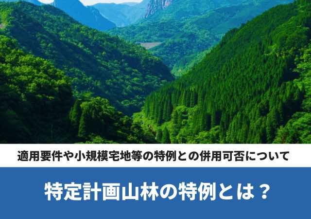 特定計画山林の特例とは？適用要件や小規模宅地等の特例との併用可否について