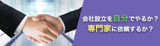 会社設立を自分でやるか？専門家に依頼するか？