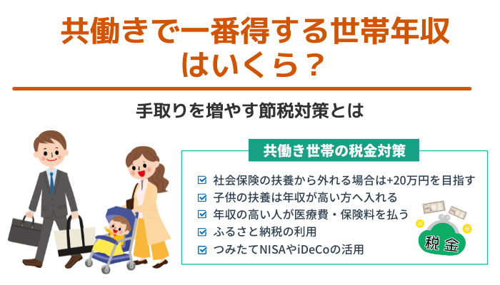 共働きで一番得する世帯年収はいくら？手取りを増やす節税対策とは