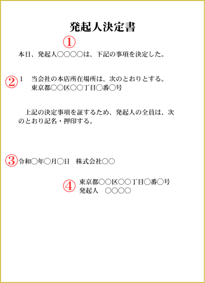発起人決定書の書き方・テンプレート