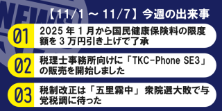 【11/1～11/7】今週の出来事