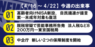 【4/16～4/22】今週の出来事